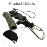 Maxbell Scuba Diving Lanyard Heavy Duty Spring Coiled Lanyard for flashlights Camera Black