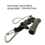 Maxbell Scuba Diving Lanyard Heavy Duty Spring Coiled Lanyard for flashlights Camera Black
