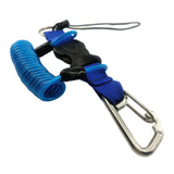 Maxbell Scuba Diving Lanyard Heavy Duty Spring Coiled Lanyard for flashlights Camera Blue