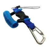 Maxbell Scuba Diving Lanyard Heavy Duty Spring Coiled Lanyard for flashlights Camera Blue