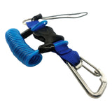 Maxbell Scuba Diving Lanyard Heavy Duty Spring Coiled Lanyard for flashlights Camera Blue