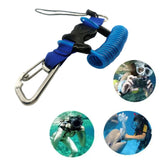 Maxbell Scuba Diving Lanyard Heavy Duty Spring Coiled Lanyard for flashlights Camera Blue