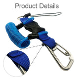 Maxbell Scuba Diving Lanyard Heavy Duty Spring Coiled Lanyard for flashlights Camera Blue