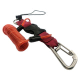 Maxbell Scuba Diving Lanyard Heavy Duty Spring Coiled Lanyard for flashlights Camera Red