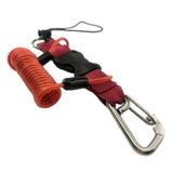 Maxbell Scuba Diving Lanyard Heavy Duty Spring Coiled Lanyard for flashlights Camera Red