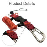 Maxbell Scuba Diving Lanyard Heavy Duty Spring Coiled Lanyard for flashlights Camera Red