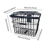 Maxbell Bike Iron Wire Storage Basket Simple Assembly with Lid for Mobility Scooters