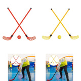 Maxbell Kids Hockey Sticks and Ball Set Sensory Toy for Sports Indoor Party Supplies Red
