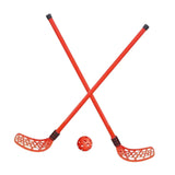 Maxbell Kids Hockey Sticks and Ball Set Sensory Toy for Sports Indoor Party Supplies Red