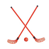 Maxbell Kids Hockey Sticks and Ball Set Sensory Toy for Sports Indoor Party Supplies Red