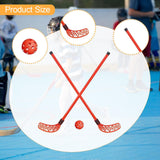 Maxbell Kids Hockey Sticks and Ball Set Sensory Toy for Sports Indoor Party Supplies Red