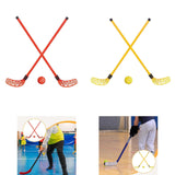 Maxbell Kids Hockey Sticks and Ball Set Sensory Toy for Sports Indoor Party Supplies Red
