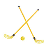 Maxbell Kids Hockey Sticks and Ball Set Sensory Toy for Sports Indoor Party Supplies Yellow