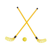 Maxbell Kids Hockey Sticks and Ball Set Sensory Toy for Sports Indoor Party Supplies Yellow