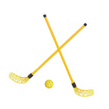 Maxbell Kids Hockey Sticks and Ball Set Sensory Toy for Sports Indoor Party Supplies Yellow
