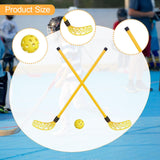 Maxbell Kids Hockey Sticks and Ball Set Sensory Toy for Sports Indoor Party Supplies Yellow