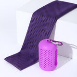 Maxbell 3x Gym Ice Towel Running Exercise Fast Drying Sports Cooling Towel with Case Gray Black Sky Blue