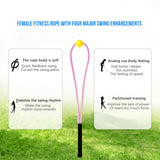 Maxbell Golf Swing Training Aid Golf Swing Practice Rope for Indoor Outdoor Strength Pink