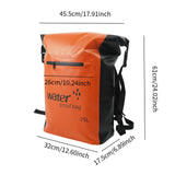 Maxbell 25L PVC Water Resistant Backpack Wear Resistant for Water Sports Storage Bag Orange