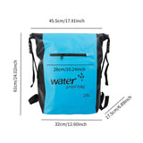 Maxbell 25L PVC Water Resistant Backpack Wear Resistant for Water Sports Storage Bag Light Blue