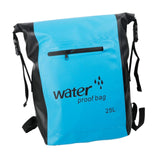 Maxbell 25L PVC Water Resistant Backpack Wear Resistant for Water Sports Storage Bag Light Blue