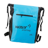 Maxbell 25L PVC Water Resistant Backpack Wear Resistant for Water Sports Storage Bag Light Blue