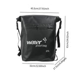 Maxbell 25L PVC Water Resistant Backpack Wear Resistant for Water Sports Storage Bag Black