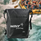 Maxbell 25L PVC Water Resistant Backpack Wear Resistant for Water Sports Storage Bag Black