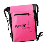 Maxbell 25L PVC Water Resistant Backpack Wear Resistant for Water Sports Storage Bag Pink