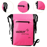 Maxbell 25L PVC Water Resistant Backpack Wear Resistant for Water Sports Storage Bag Pink