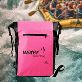 Maxbell 25L PVC Water Resistant Backpack Wear Resistant for Water Sports Storage Bag Pink
