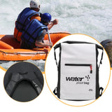 Maxbell 25L PVC Water Resistant Backpack Wear Resistant for Water Sports Storage Bag White