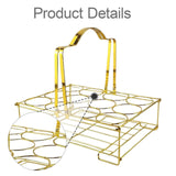 Maxbell Water Bottle Carrier 12 Bottles Capacity Basket for Restaurant Bike Catering Gold