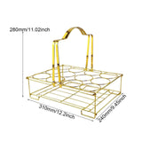 Maxbell Water Bottle Carrier 12 Bottles Capacity Basket for Restaurant Bike Catering Gold