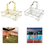 Maxbell Water Bottle Carrier 12 Bottles Capacity Basket for Restaurant Bike Catering Gold