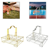 Maxbell Water Bottle Carrier 12 Bottles Capacity Basket for Restaurant Bike Catering Gold