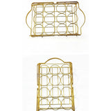 Maxbell Water Bottle Carrier 12 Bottles Capacity Basket for Restaurant Bike Catering Gold