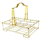 Maxbell Water Bottle Carrier 12 Bottles Capacity Basket for Restaurant Bike Catering Gold