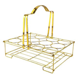 Maxbell Water Bottle Carrier 12 Bottles Capacity Basket for Restaurant Bike Catering Gold