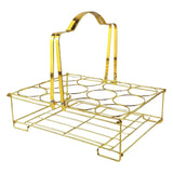 Maxbell Water Bottle Carrier 12 Bottles Capacity Basket for Restaurant Bike Catering Gold
