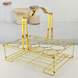 Maxbell Water Bottle Carrier 12 Bottles Capacity Basket for Restaurant Bike Catering Gold
