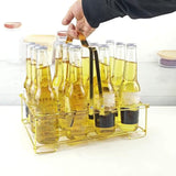 Maxbell Water Bottle Carrier 12 Bottles Capacity Basket for Restaurant Bike Catering Gold