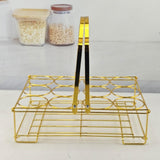 Maxbell Water Bottle Carrier 12 Bottles Capacity Basket for Restaurant Bike Catering Gold