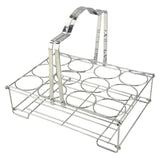Maxbell Water Bottle Carrier 12 Bottles Capacity Basket for Restaurant Bike Catering Silver