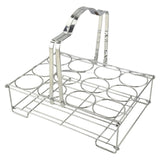 Maxbell Water Bottle Carrier 12 Bottles Capacity Basket for Restaurant Bike Catering Silver