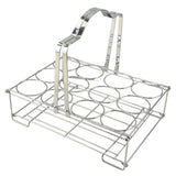 Maxbell Water Bottle Carrier 12 Bottles Capacity Basket for Restaurant Bike Catering Silver