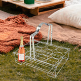 Maxbell Water Bottle Carrier 12 Bottles Capacity Basket for Restaurant Bike Catering Silver