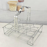 Maxbell Water Bottle Carrier 12 Bottles Capacity Basket for Restaurant Bike Catering Silver