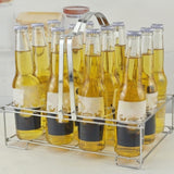 Maxbell Water Bottle Carrier 12 Bottles Capacity Basket for Restaurant Bike Catering Silver