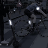 Maxbell 10x Reflective Stickers Decor Warning Sticker for Bicycle Vehicles Rain Gear Black